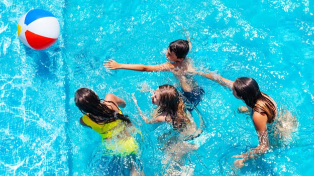 group-of-kids-playing-ball-in-swimming-pool-ss | Places to Play Different Kinds of Sports in Thao Dien